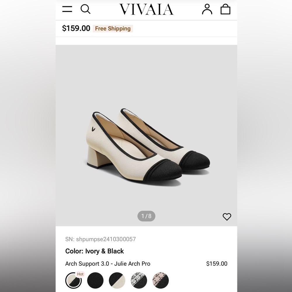 Women's Ivory and Black Heels